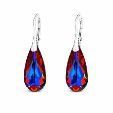 Sidabriniai auskarai moterims DiamondSky „Rainbow Waterfall (Volcano)“ su Swarovski kristalais