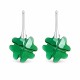 925 Sterling Silver Earrings “Clover (Emerald)” dazzling with Crystals by Swarovski®