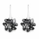 Серебряные серьги 925 пробы «Клевер (Silver Night)» с кристаллами Swarovski®