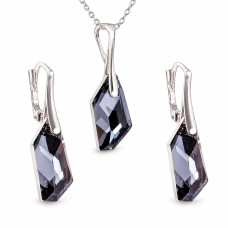 Sidabrinis papuošalų rinkinys moterims „Hyperborea (Silver Night)“ su Swarovski® kristalais
