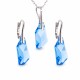 925 Sterling Silver Jewelry Set “Hyperborea” (Aquamarine Blue) embellished with Crystals by Swarovski®