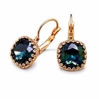 Auskarai „Vintage V (Graphite)“ su Swarovski® kristalais