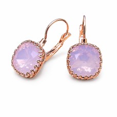 Auskarai moterims DiamondSky „Vintage V (Rose Water Opal)“ su Swarovski kristalais