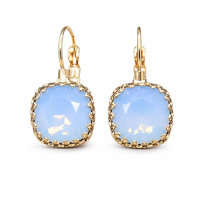 Earrings “Vintage V (Air Blue Opal)” created with Crystals by Swarovski®