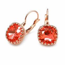 Earrings “Vintage V” (Padparadscha) embellished with Crystals by Swarovski®