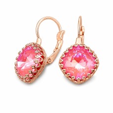 Серьги «Винтаж IV (Lotus Pink DeLite)» с кристаллами Swarovski®