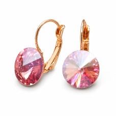Auskarai moterims DiamondSky „Clarice II (Light Rose Moonlight)“ su Swarovski kristalais