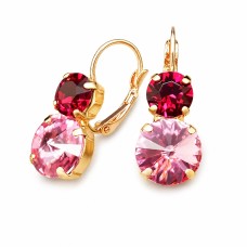 Earrings “Clarice VIII” (Light Rose / Ruby) embellished with Crystals by Swarovski®