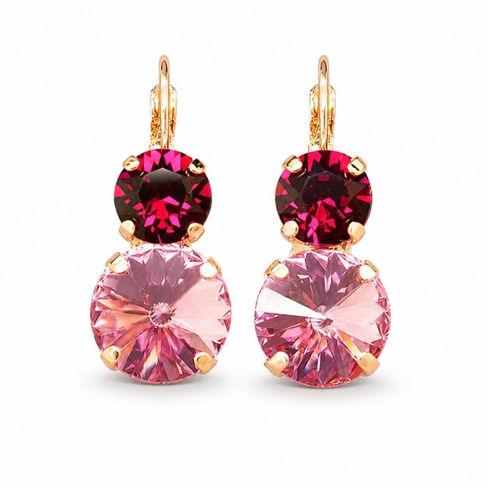 Earrings “Clarice VIII” (Light Rose / Ruby) embellished with Crystals by Swarovski®