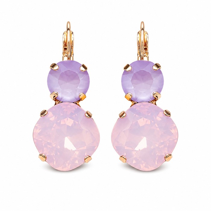 Серьги «Ослепительный Блеск VI (Rose Water Opal / Lilac)» с кристаллами Swarovski®