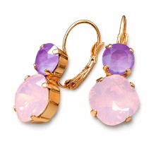 Auskarai moterims DiamondSky „Glare VI (Rose Water Opal / Lilac)“ su Swarovski kristalais