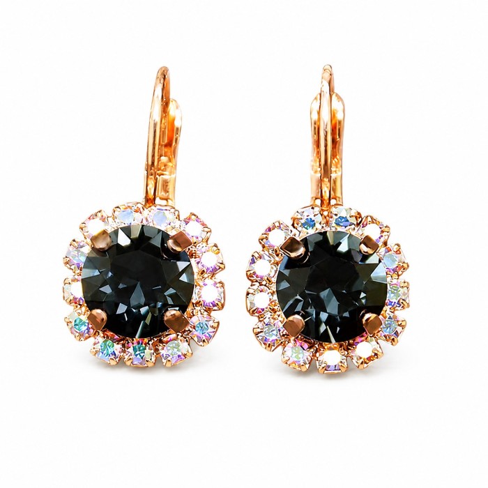 Серьги «Великолепие II (Graphite)» с кристаллами Swarovski®