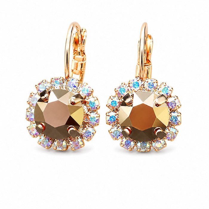 Earrings “Glory II (Rose Gold)” created with Crystals by Swarovski®