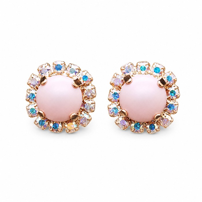 Earrings “The Mirror of One's Heart II” (Pastel Rose) created with Crystals by Swarovski®