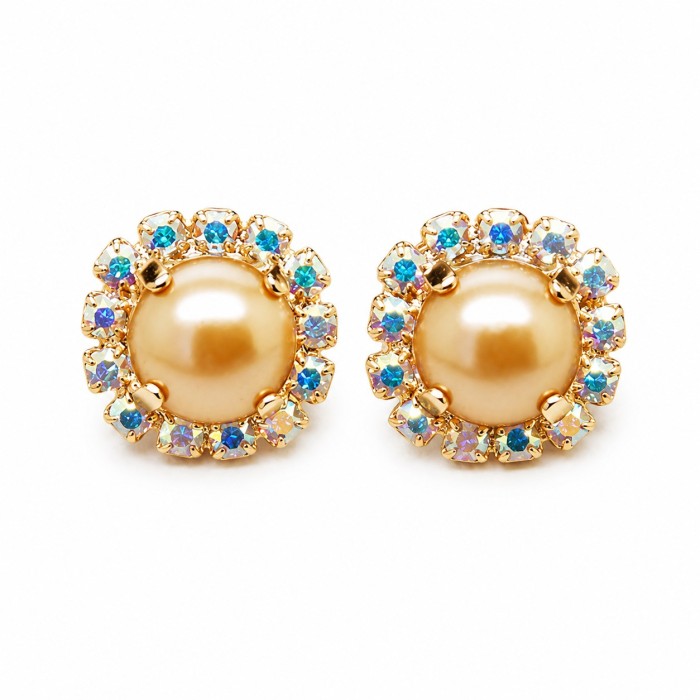 Earrings “The Mirror of One's Heart II (Rose Gold)” created with Crystals by Swarovski®