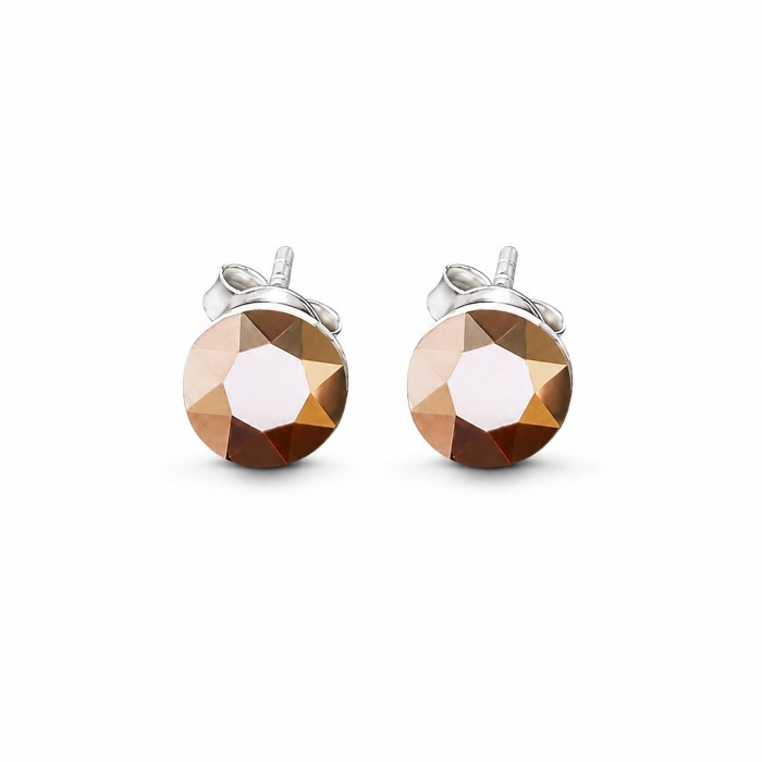 925 Sterling Silver Earrings “Classic II (Rose Gold)” created with Crystals by Swarovski®