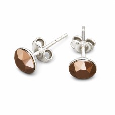 Серебряные серьги 925 пробы «Классика II (Rose Gold)» с кристаллами Swarovski®
