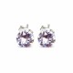 Sidabriniai auskarai moterims DiamondSky „Classic II (Violet)“ su Swarovski kristalais