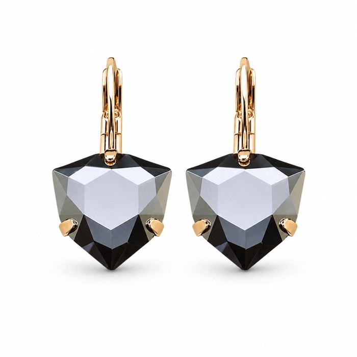 Серьги «Бермудский Треугольник (Light Chrome)» с кристаллами Swarovski®