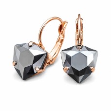 Auskarai moterims DiamondSky „Bermuda Triangle (Light Chrome)“ su Swarovski kristalais