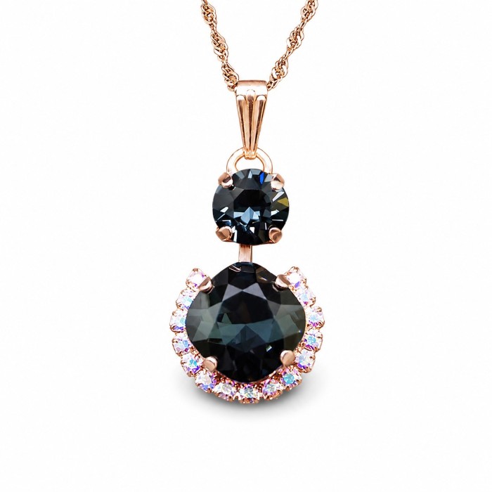 Papuošalų rinkinys moterims DiamondSky „Clarice VI (Graphite)“ su Swarovski kristalais