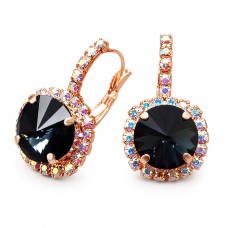 Auskarai moterims DiamondSky „Clarice VII (Graphite)“ su Swarovski kristalais