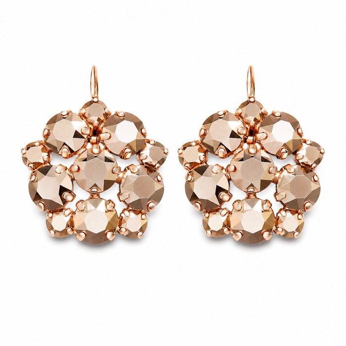 Auskarai moterims DiamondSky „Splendor (Rose Gold)“ su Swarovski kristalais