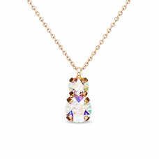 Kaklo papuošalas moterims DiamondSky „Juno IV (Aurora Borealis)“ su Swarovski kristalais