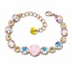 Apyrankė moterims DiamondSky „Glare II (Rose Water Opal / Aurora Borealis / Golden Shadow)“ su Swarovski kristalais