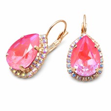 Серьги «Небесная Капля III (Lotus Pink DeLite)» с кристаллами Swarovski®