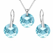 Sidabrinis papuošalų rinkinys moterims „Marianne (Aquamarine)“ su Swarovski® kristalais