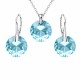 Sidabrinis papuošalų rinkinys moterims „Marianne (Aquamarine)“ su Swarovski® kristalais