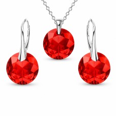 Sidabrinis papuošalų rinkinys moterims „Marianne (Light Siam)“ su Swarovski® kristalais