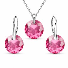 Sidabrinis papuošalų rinkinys moterims „Marianne (Rose)“ su Swarovski® kristalais