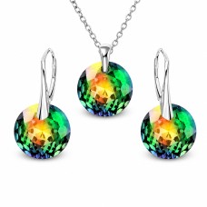 Sidabrinis papuošalų rinkinys moterims DiamondSky „Marianne (Vitrail Medium)“ su Swarovski kristalais