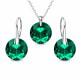 925 Sterling Silver Jewelry Set “Marianne” (Emerald) embellished with Crystals by Swarovski®