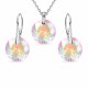 Sidabrinis papuošalų rinkinys moterims „Marianne (Aurora Borealis)“ su Swarovski® kristalais