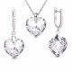 Серебряный комплект «Влюблённое Сердце III R» с кристаллами Swarovski®