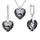 Sidabrinis papuošalų rinkinys moterims „Romantic Heart III R (Silver Night)“ su Swarovski® kristalais