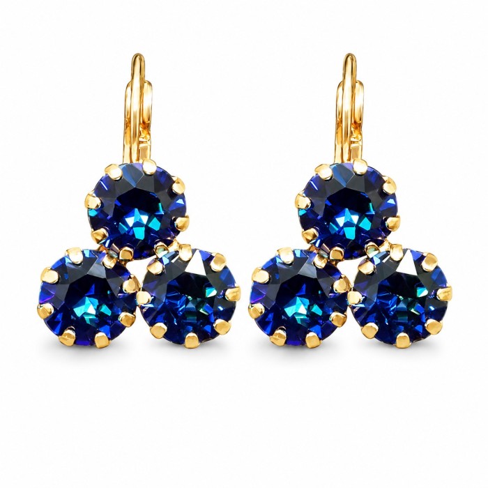 Auskarai moterims DiamondSky „Crystal Lady II (Bermuda Blue)“ su Swarovski kristalais