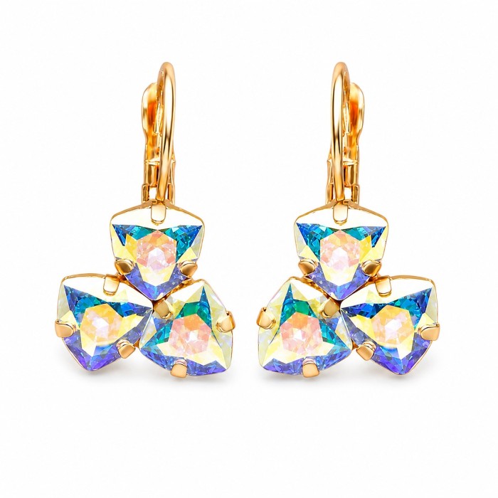 Auskarai moterims DiamondSky „Bermuda Triangle III (Aurora Borealis)“ su Swarovski kristalais