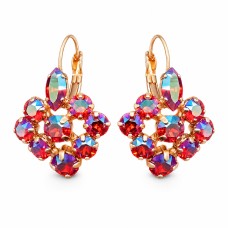 Серьги «Роскошь (Light Siam Shimmer)» с кристаллами Swarovski®