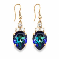 Auskarai „Leonora (Bermuda Blue)“ su Swarovski® kristalais