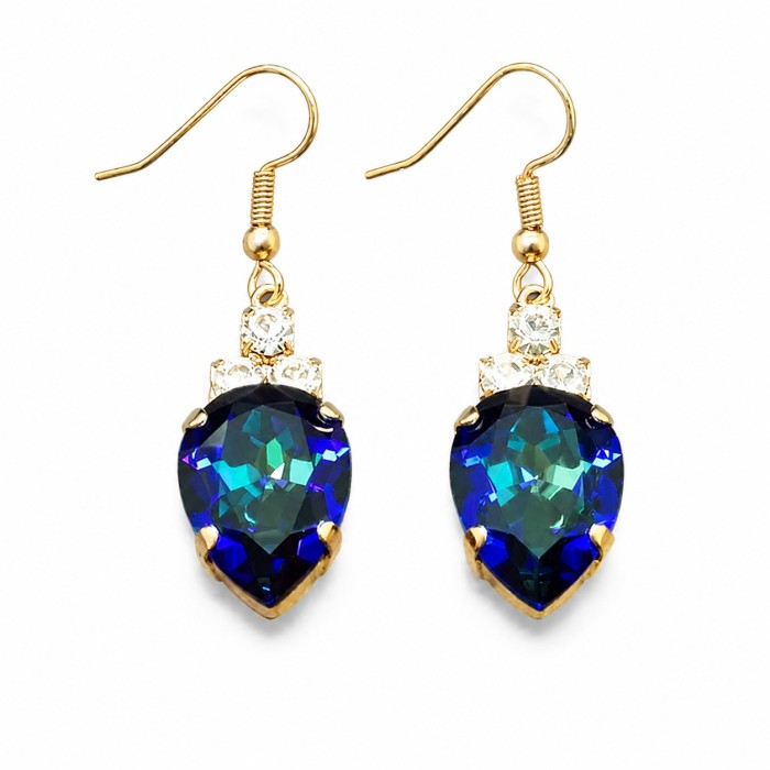 Серьги «Леонора (Bermuda Blue)» с кристаллами Swarovski®
