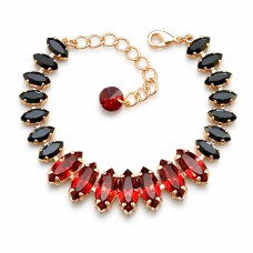 Apyrankė moterims DiamondSky „Ornella (Light Siam / Jet)“ su Swarovski kristalais