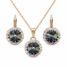 Papuošalų rinkinys moterims DiamondSky „Clarice III (Graphite)“ su Swarovski kristalais