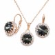 Papuošalų rinkinys moterims DiamondSky „Clarice III (Graphite)“ su Swarovski kristalais