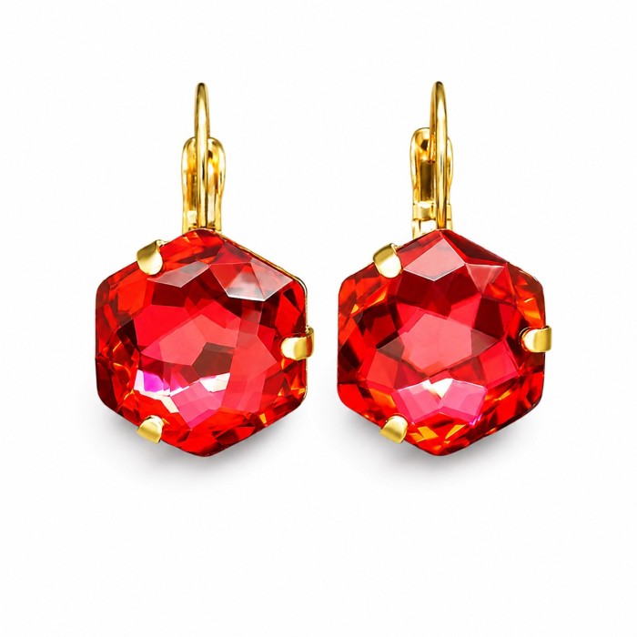 Серьги «Фантазия (Scarlet)» с кристаллами Swarovski®