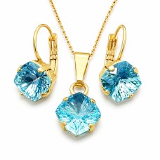 Papuošalų rinkinys moterims „Mystic (Aquamarine)“ su Swarovski® kristalais