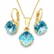 Papuošalų rinkinys moterims „Mystic (Aquamarine)“ su Swarovski® kristalais